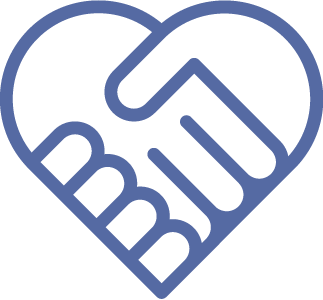 hand in hand icon to describe affiliates