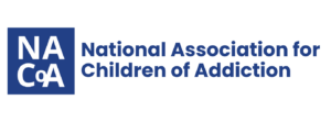 National Association for Children of Addiction spelled our and the NACOA logo to the left